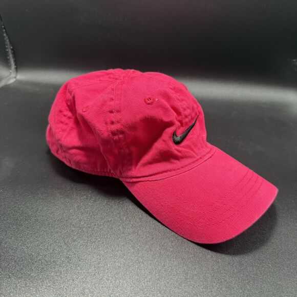 Nike Hat Toddler Girls Hot Pink Hook Loop Adjustable 100% Cotton - Picture 1 of 9